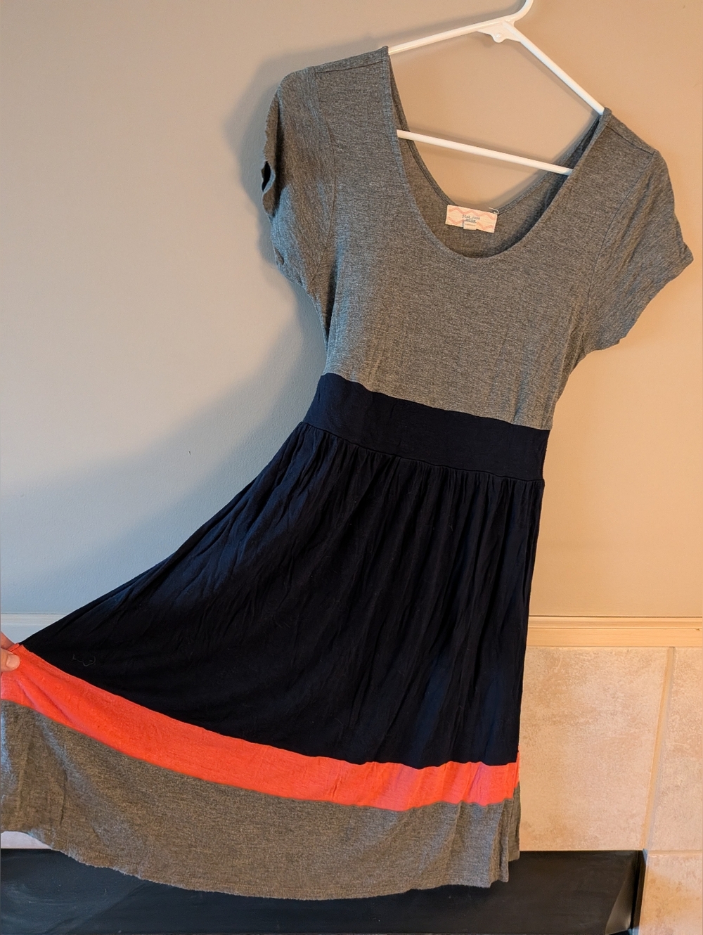 Pink Rose, Petite, Colorblock Sun Dress, Multi Color, Size PS